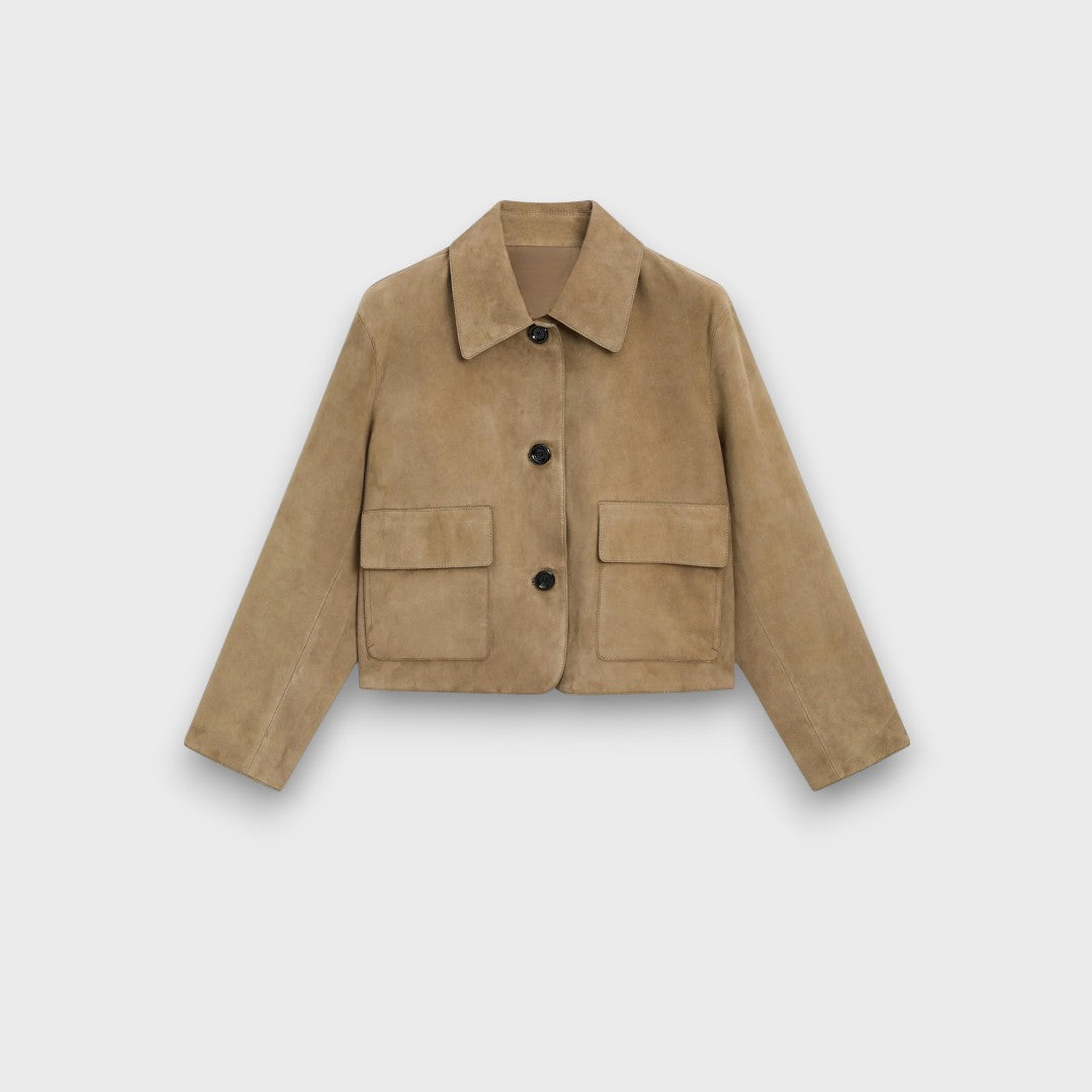 Naomi – Giacca in suede elegante con taglio classico