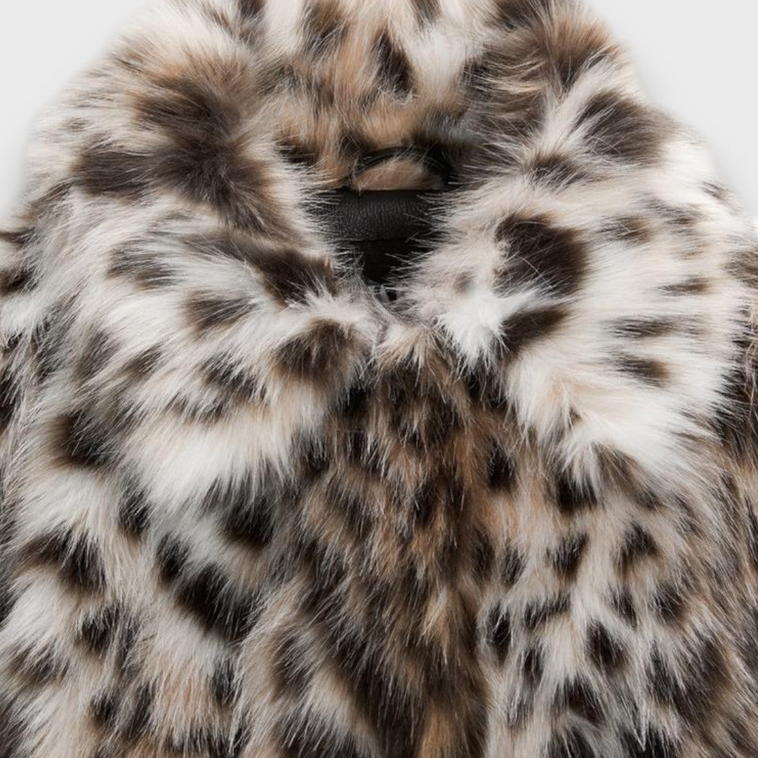 Leoline – Giacca in pelliccia sintetica con design animale