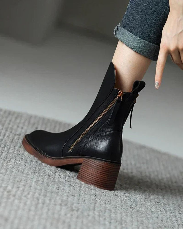 Zavelli™ | Stivale in pelle con tacco comodo
