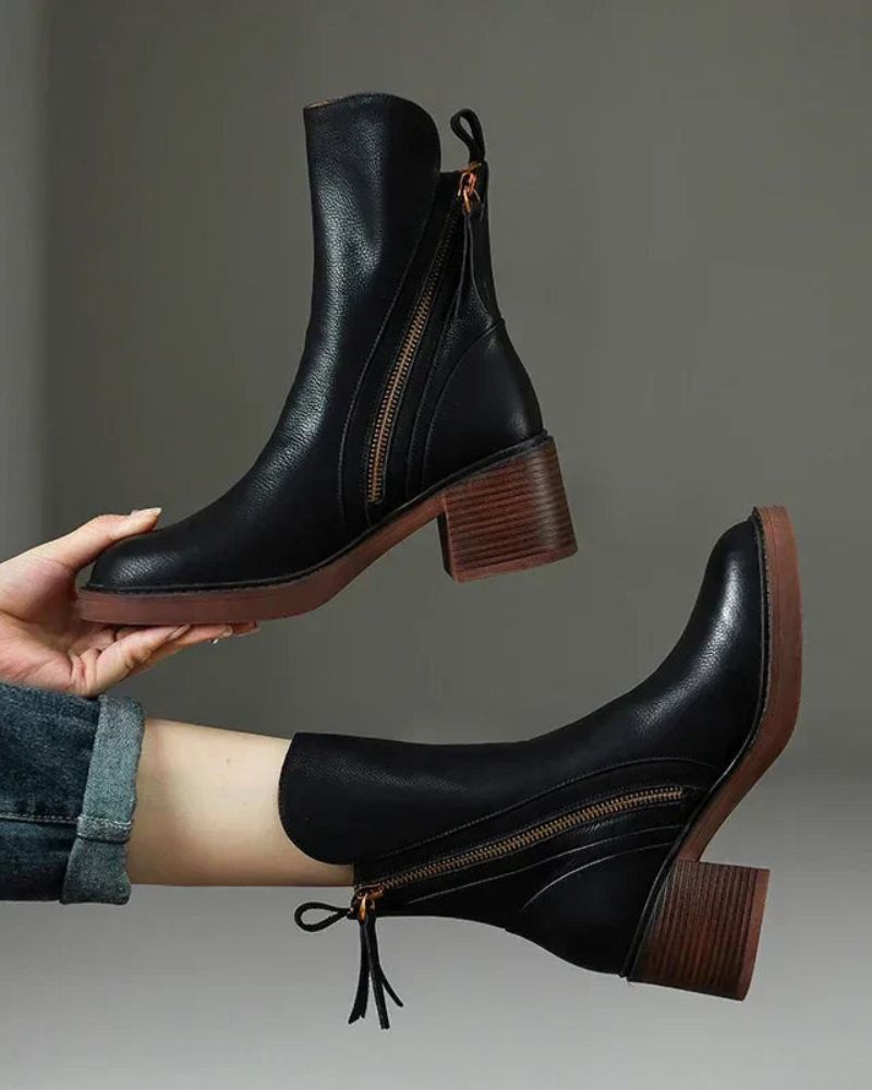 Zavelli™ | Stivale in pelle con tacco comodo