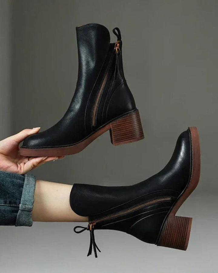 Zavelli™ | Stivale in pelle con tacco comodo