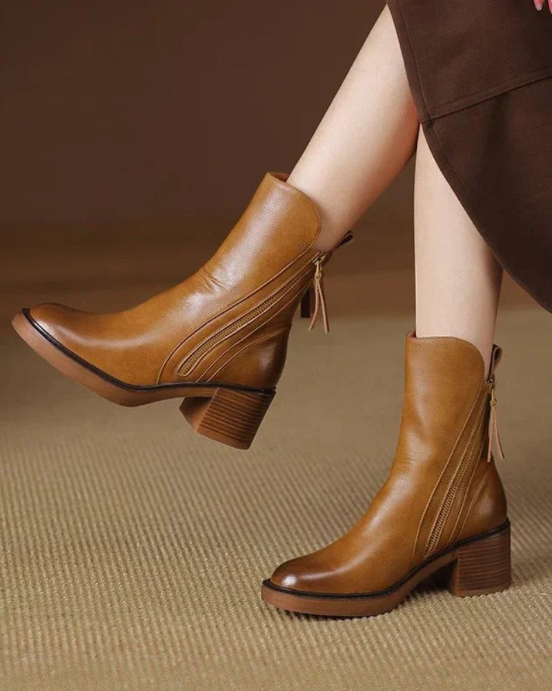 Zavelli™ | Stivale in pelle con tacco comodo