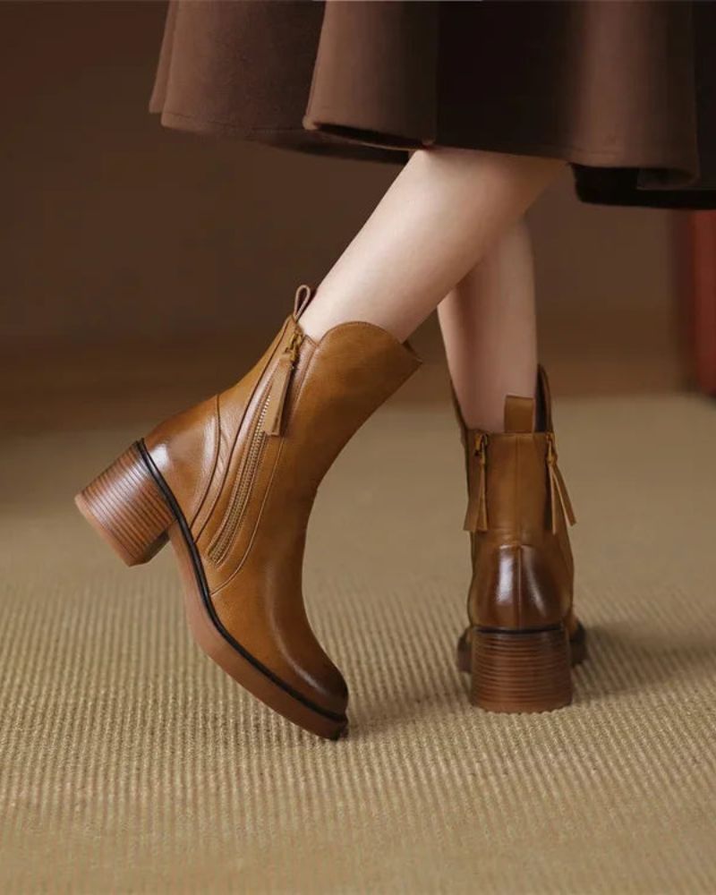Zavelli™ | Stivale in pelle con tacco comodo
