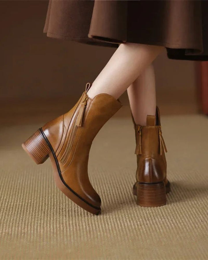 Zavelli™ | Stivale in pelle con tacco comodo