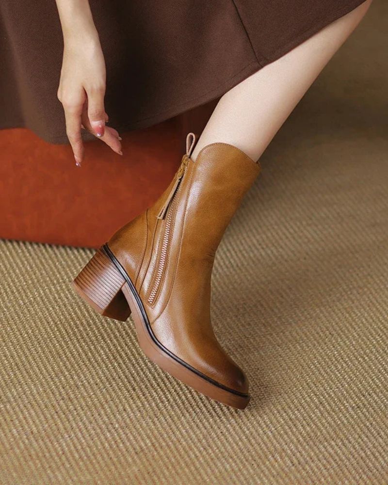 Zavelli™ | Stivale in pelle con tacco comodo