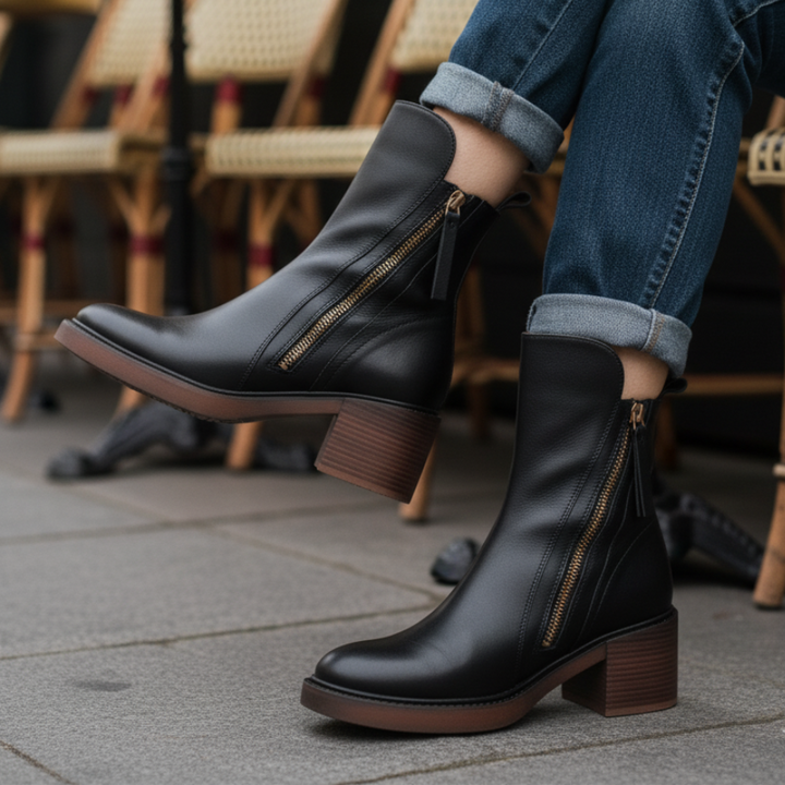 Zavelli™ | Stivale in pelle con tacco comodo