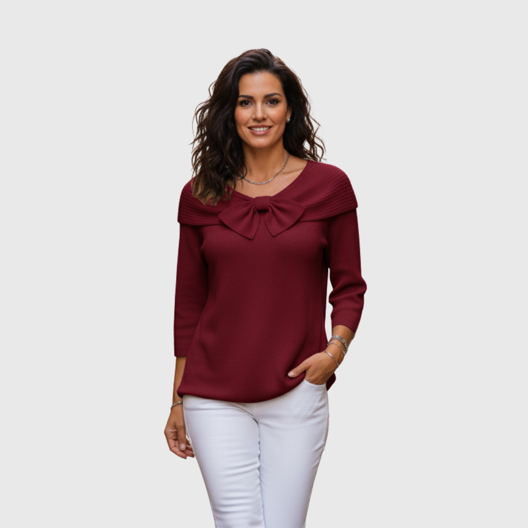 Amélie - Top elegante in maglia con fiocco
