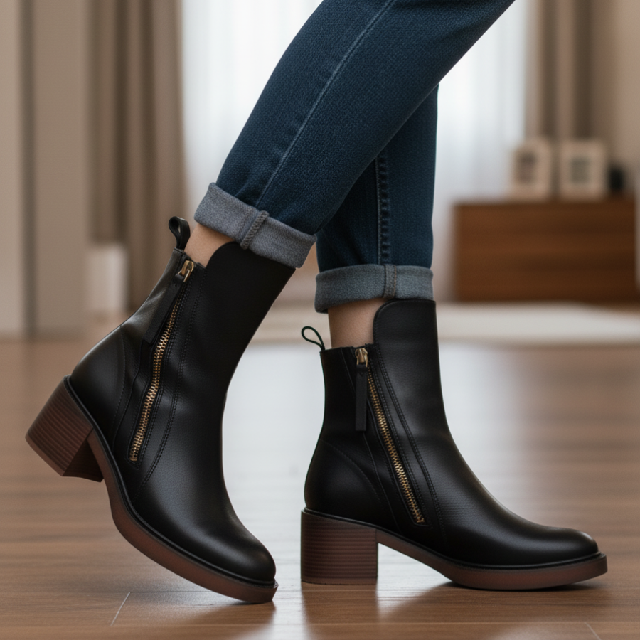 Zavelli™ | Stivale in pelle con tacco comodo