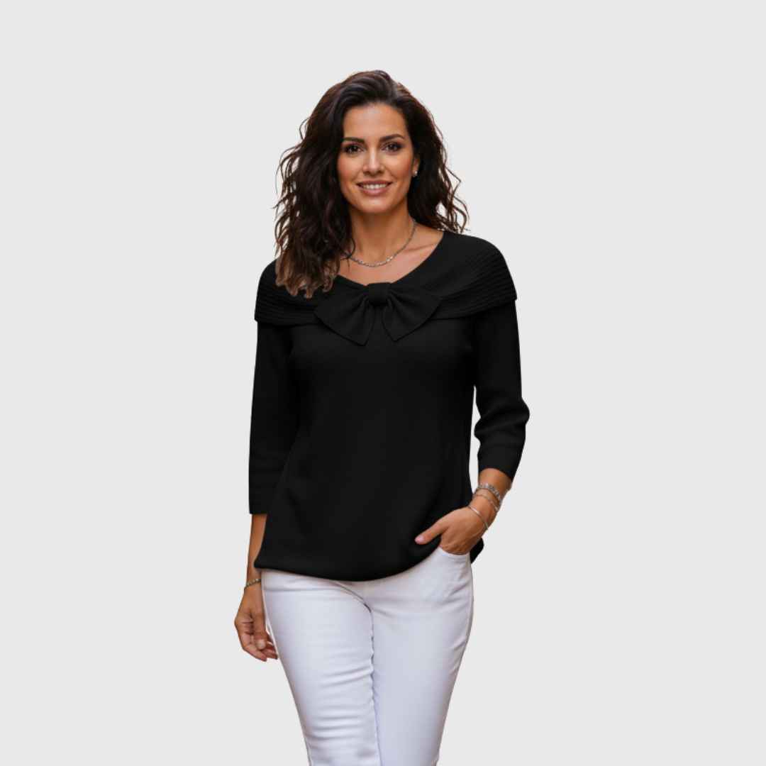 Amélie - Top elegante in maglia con fiocco