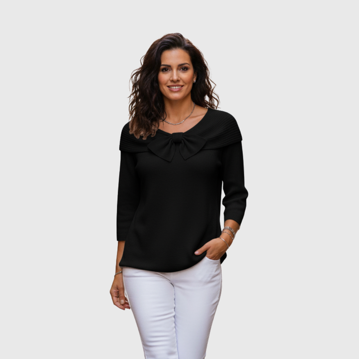 Amélie - Top elegante in maglia con fiocco