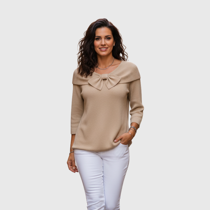 Amélie - Top elegante in maglia con fiocco