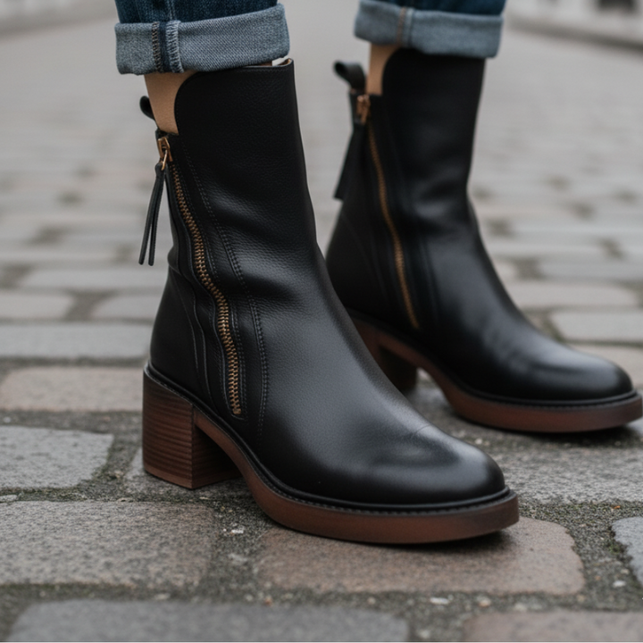 Zavelli™ | Stivale in pelle con tacco comodo