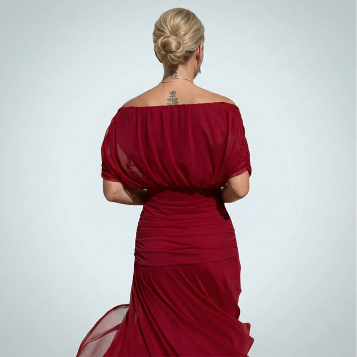 Luisa | Abito lungo elegante con scollo a V che valorizza la silhouette