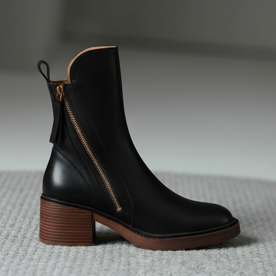 Zavelli™ | Stivale in pelle con tacco comodo