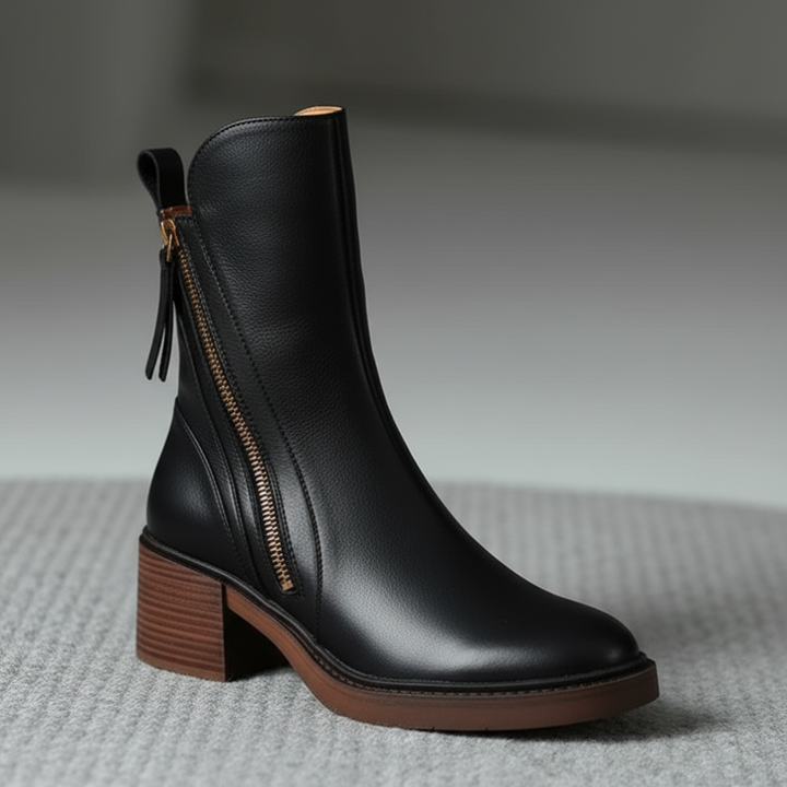 Zavelli™ | Stivale in pelle con tacco comodo