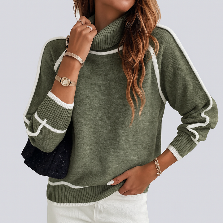 Avalon - Maglione in Cotone Verde Oliva