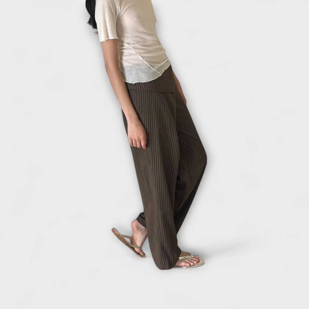 Julia - Pantaloni Striati Pieghevoli