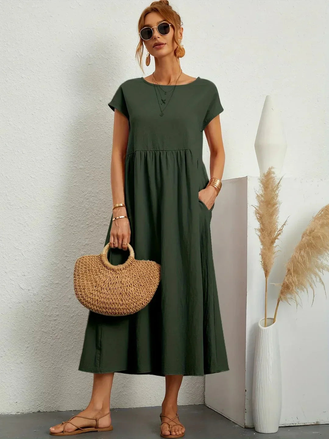 Gabrielle™ — Abito midi fluido dall'eleganza senza tempo
