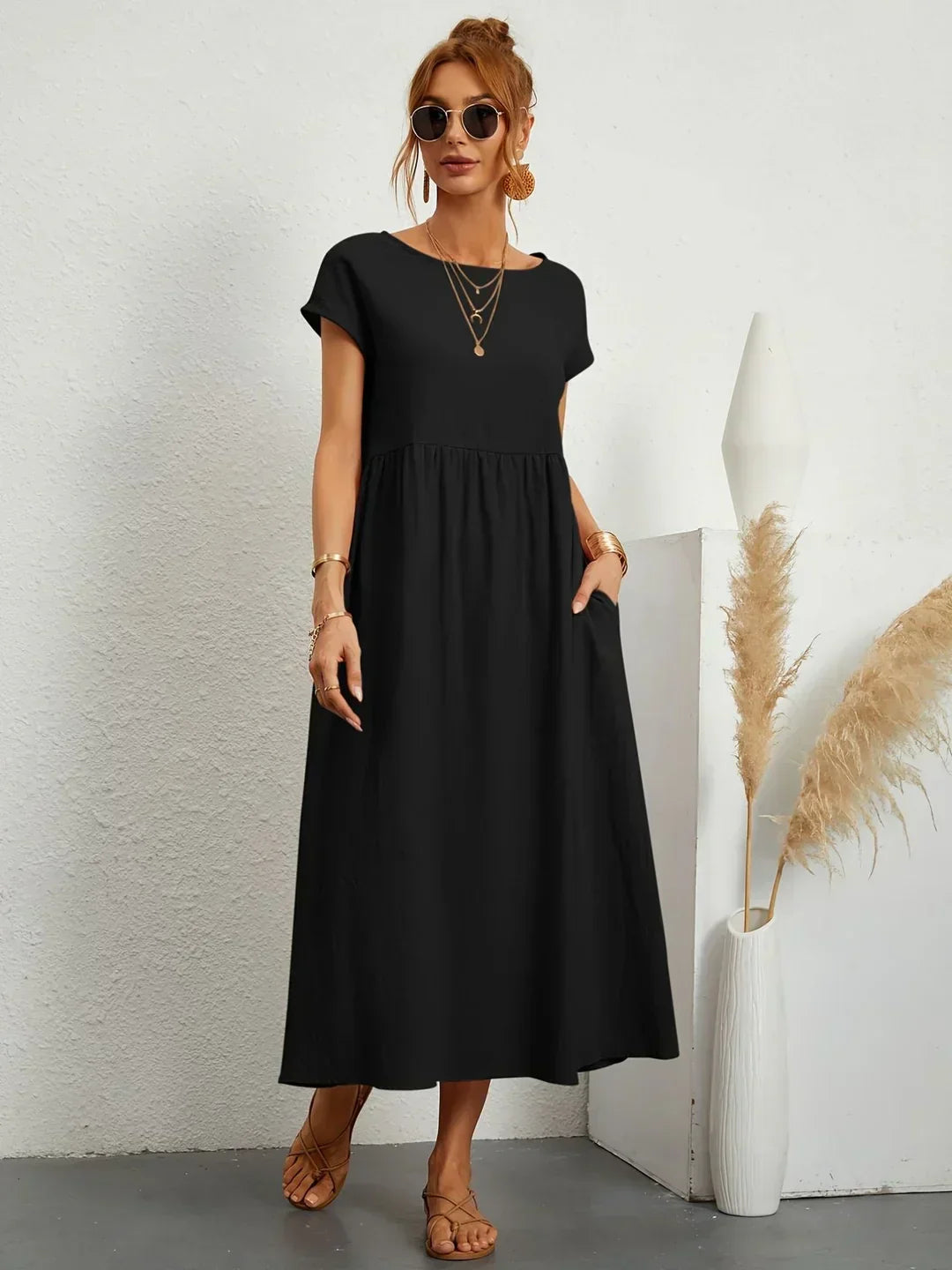 Gabrielle™ — Abito midi fluido dall'eleganza senza tempo
