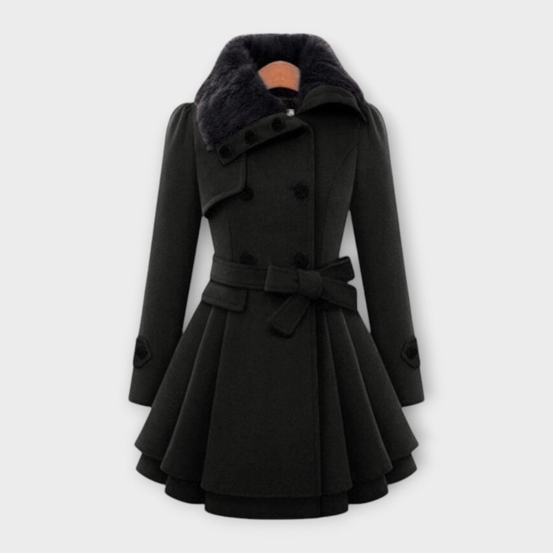 Emma - Cappotto Elegante con Collo in Pelliccia Sintetica