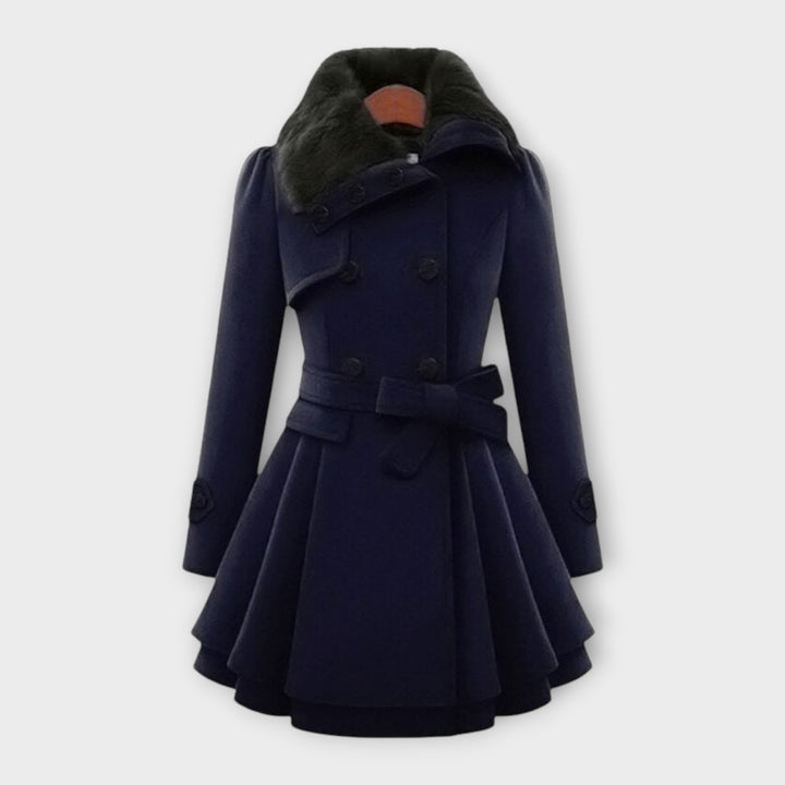 Emma - Cappotto Elegante con Collo in Pelliccia Sintetica
