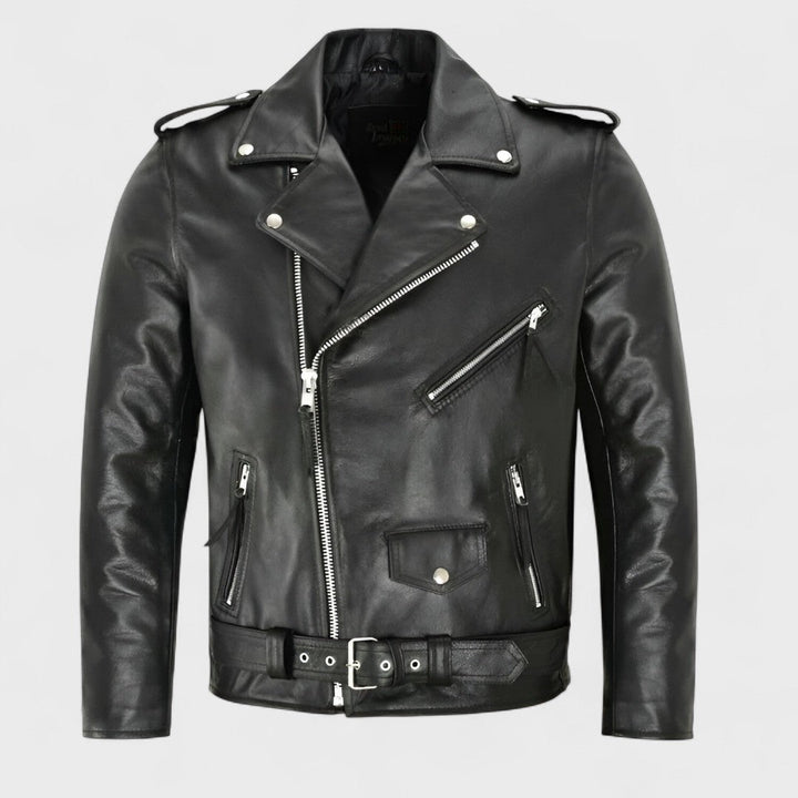 Austin - Giacca in Pelle Biker Classica