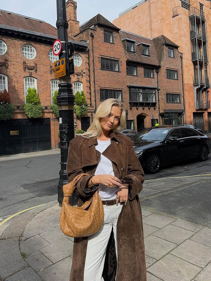 Molly trench coat in suede sintetico