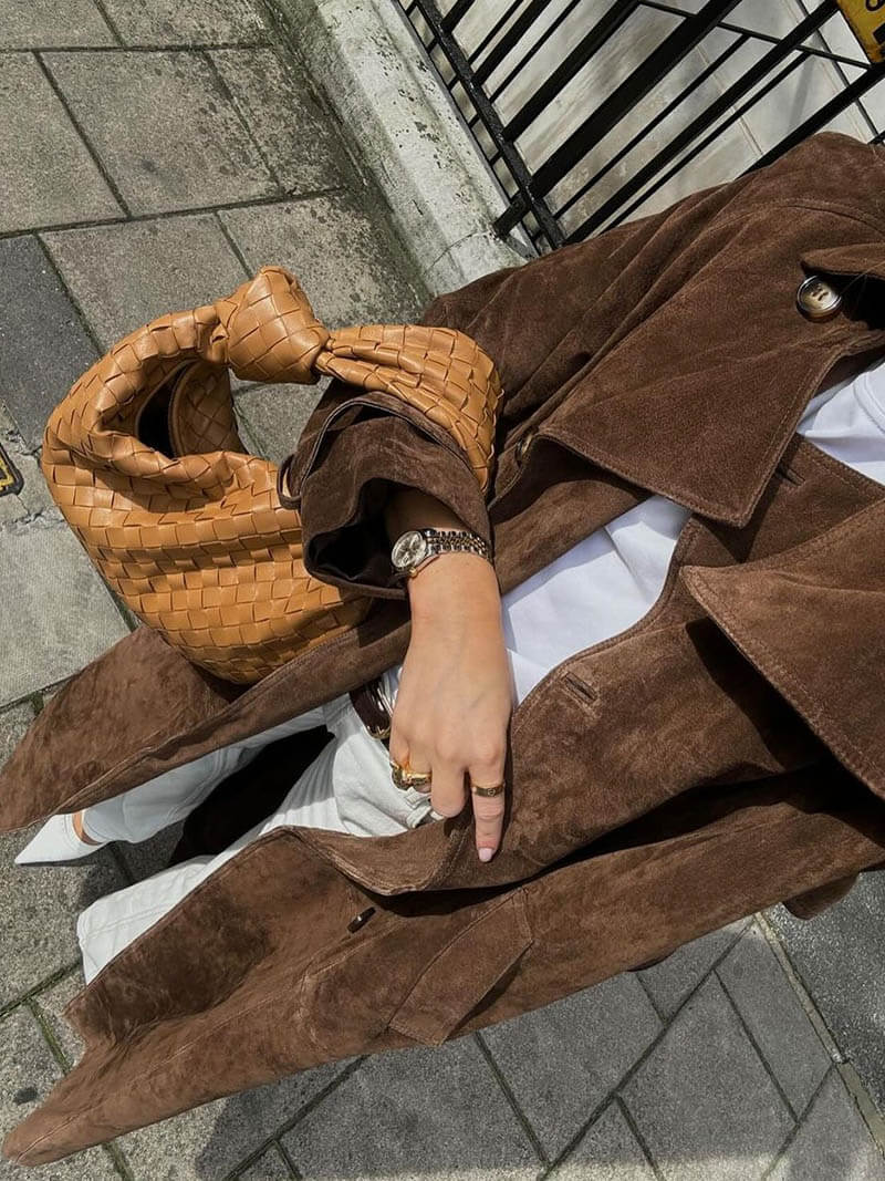 Molly trench coat in suede sintetico