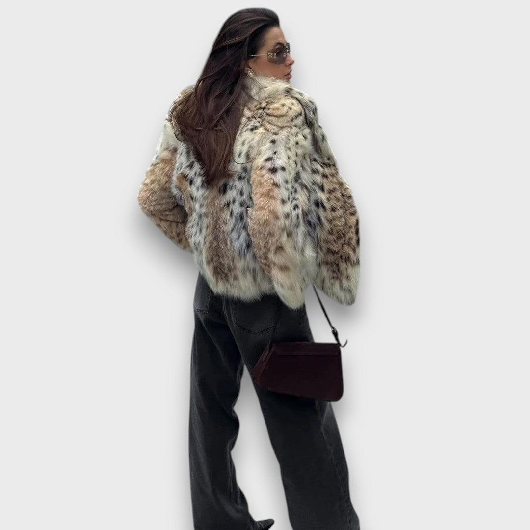 Leoline – Giacca in pelliccia sintetica con design animale