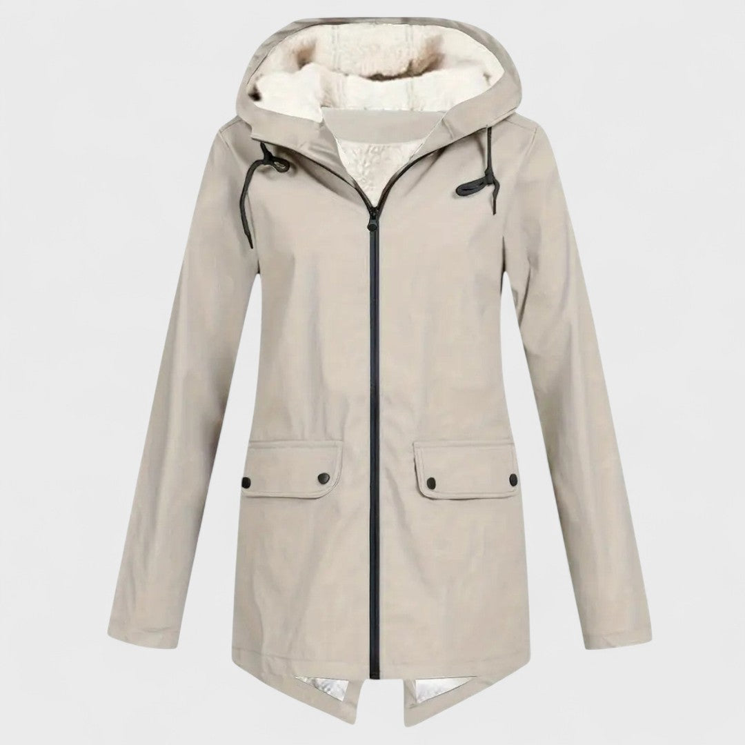 Astrid - Parka antipioggia foderato in pile
