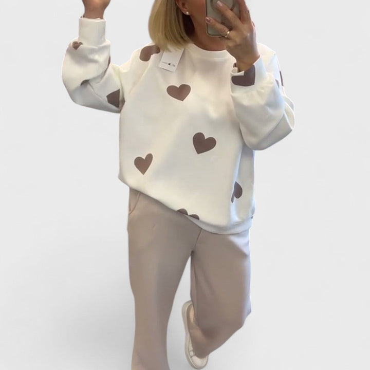 Mila - Maglione in misto cotone con cuori