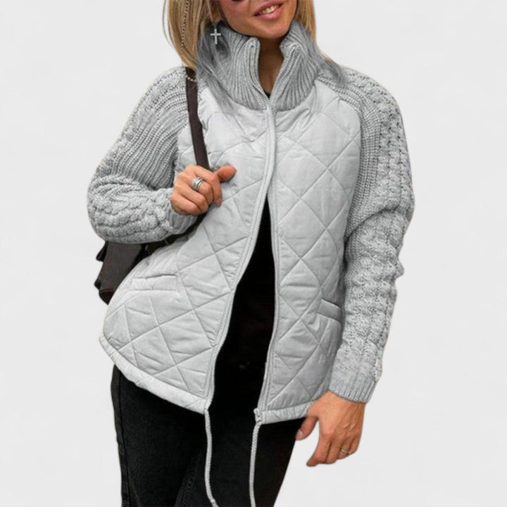 Nora - Giacca in maglia patchwork da donna