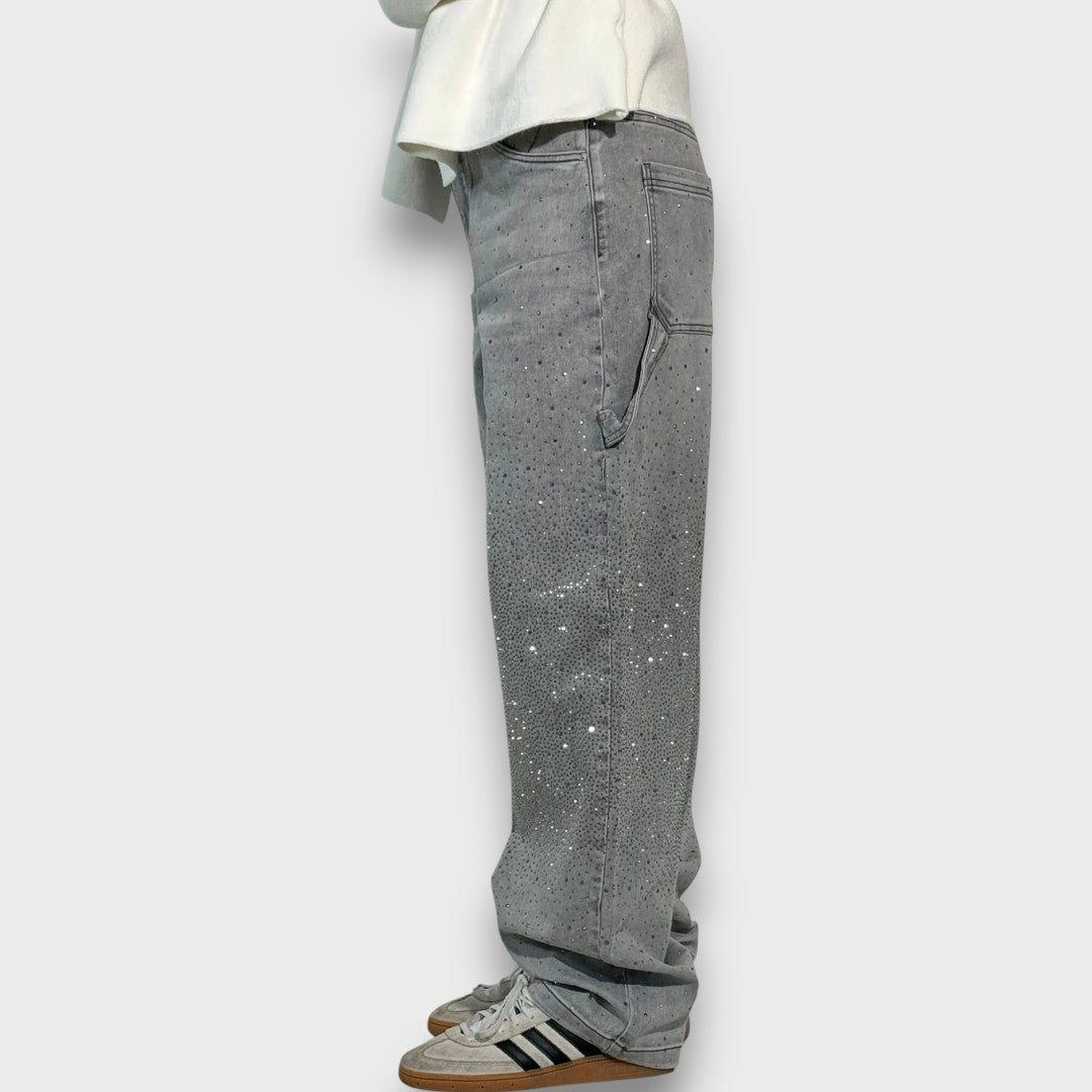 Nolene – Jeans con finitura scintillante e carattere urbano