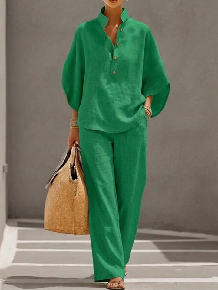 Mariel | Set composto da maniche a pipistrello e pantaloni larghi