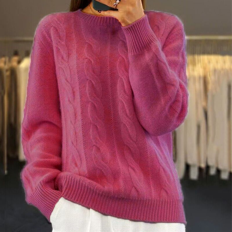 Angelika - Maglione Classico in Maglia Calda