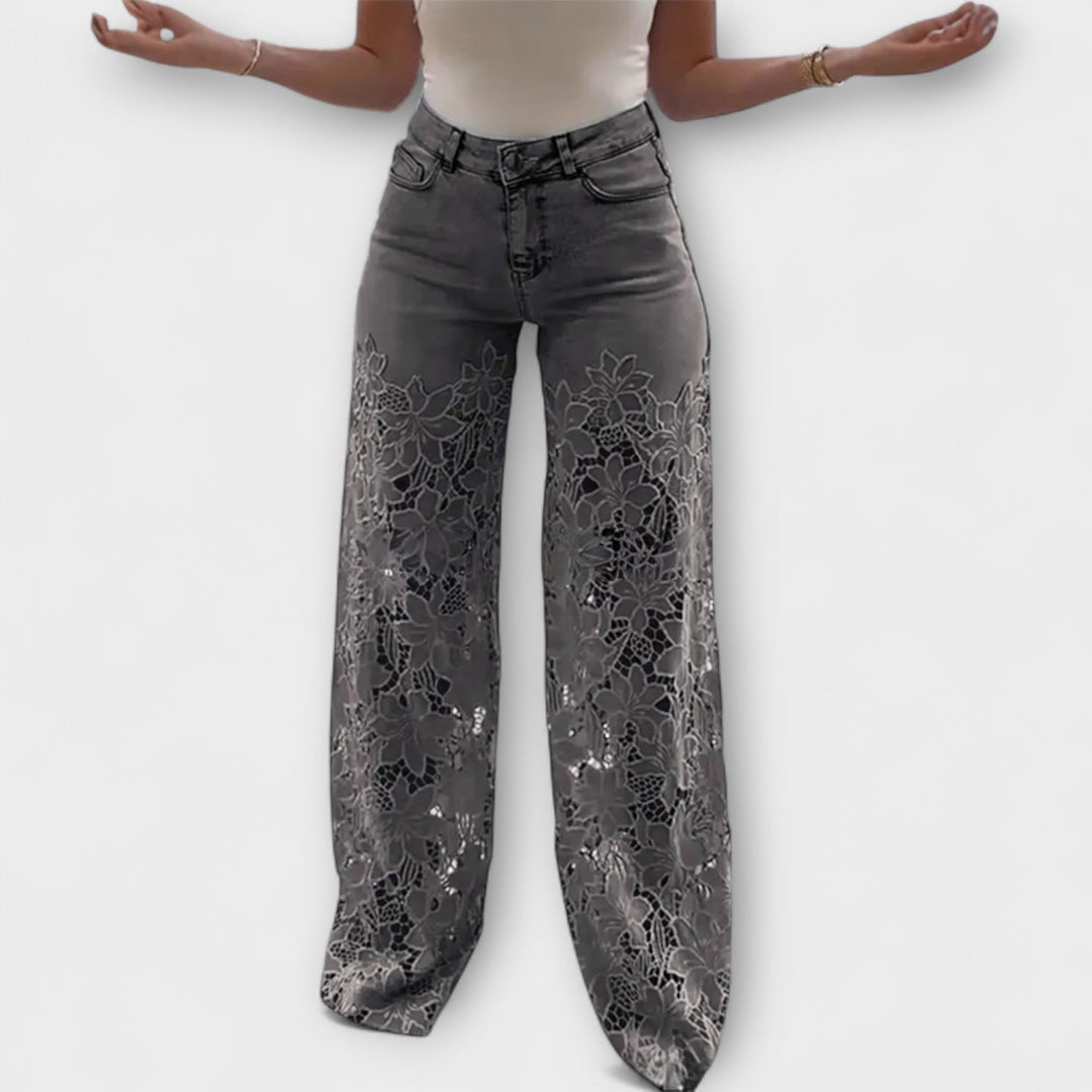 Jeans Trendy in Pizzo Patchwork